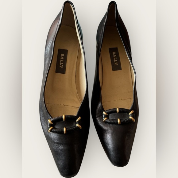 BALLY Fern Black Pointed Toe Kitten Heels - Picture 1 of 11